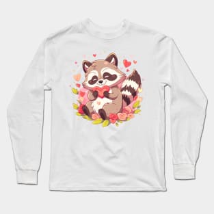 raccoon love Long Sleeve T-Shirt